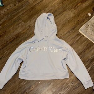 Calvin Klein Women's Light Blue Hoodie Sweater